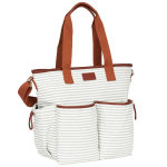 Hipcub tote diaper bag gray white main straps up
