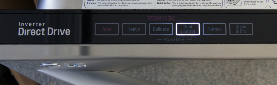 LG LDF8874ST—Left Side of Control Panel
