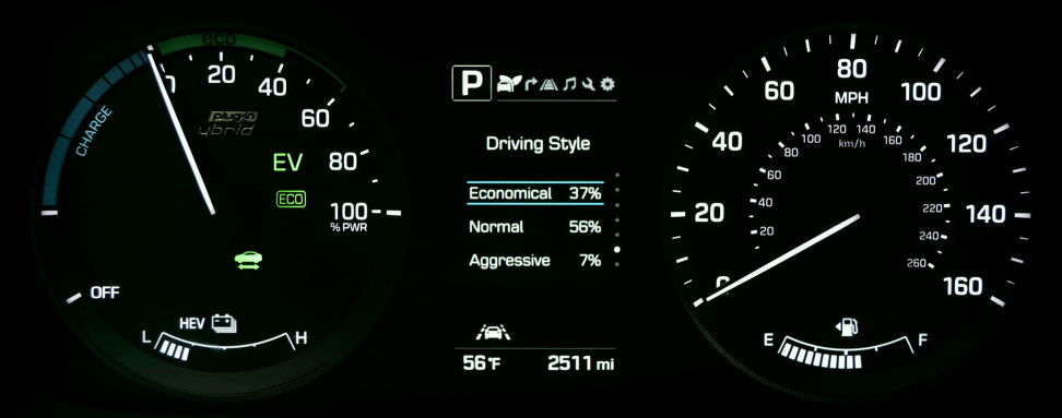 2016 Hyundai Sonata Plug-In Hybrid Driving Style Display