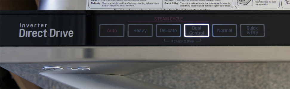 LG LDF8874ST—Left Side of Control Panel
