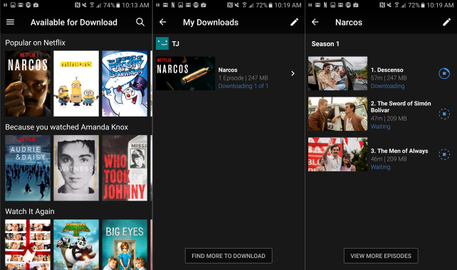 Netflix downloads