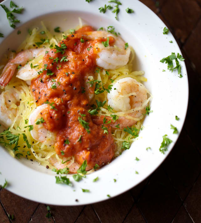 Romesco Shrimp Pasta