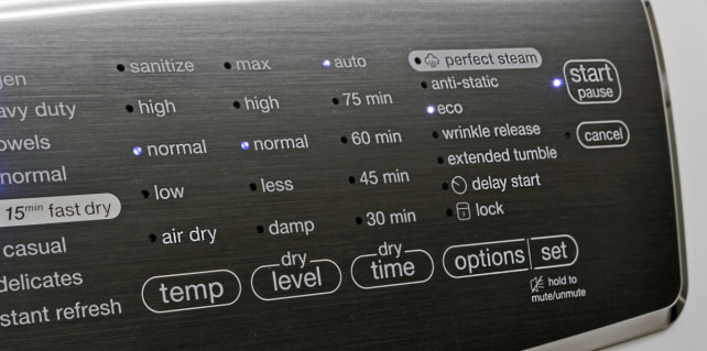 Dryer control panel
