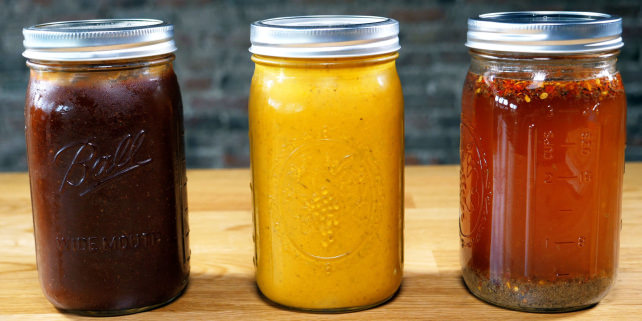 Three barbecue sauces