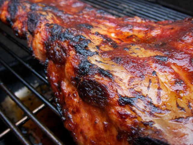 Grill with BBQ sauce