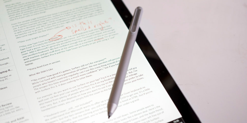 Microsoft Surface Pro 4 Pen Edits