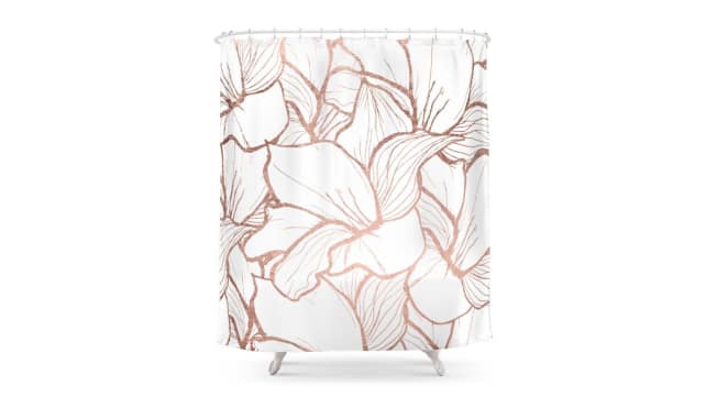 Society6 Rose Gold Shower Curtain